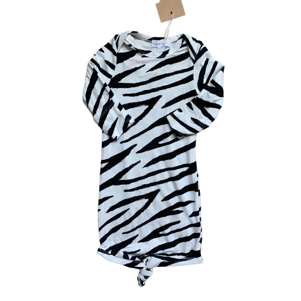 Angel Dear, zebra print newborn baby gown, new,